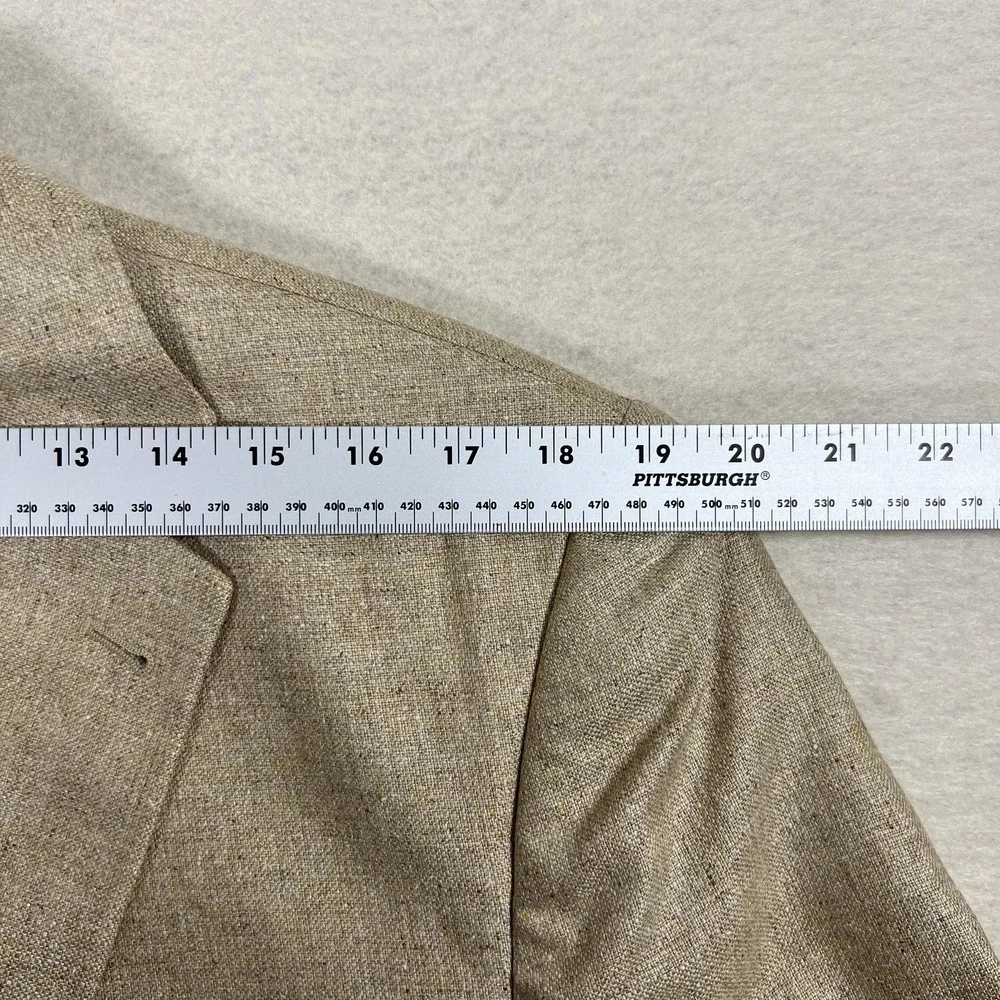 Jos A Bank Signature Collection Men's 42R 100% Silk‎ Blazer Tan Tailored Fit